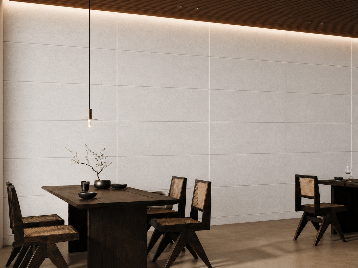 dining space with wood accents